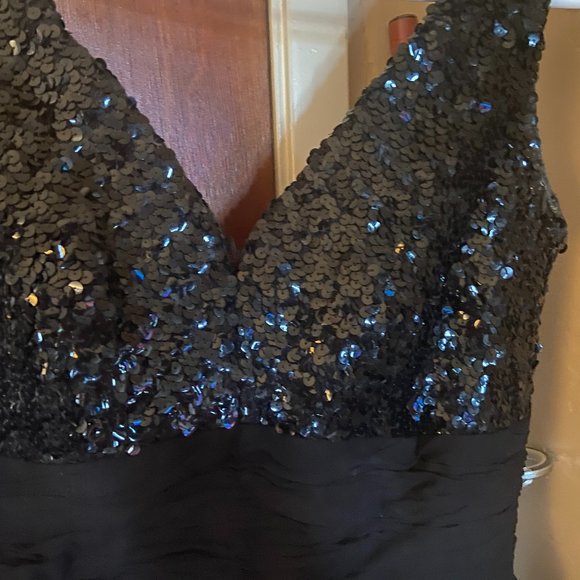 Vintage Betty Carol Mamselle Black Dress w/ sequinns - Picture 1 of 5